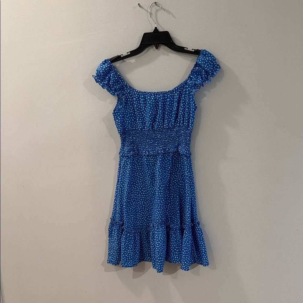 Amazon Blue Polka Dot Mini Dress